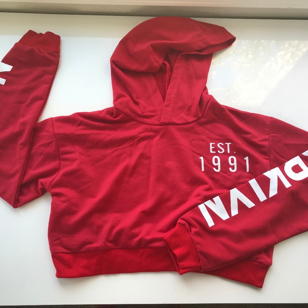 Red Cropped Brooklyn Hoodie